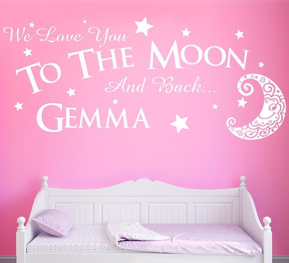Love you to the moon and back Wall Sticker Personalised image 1