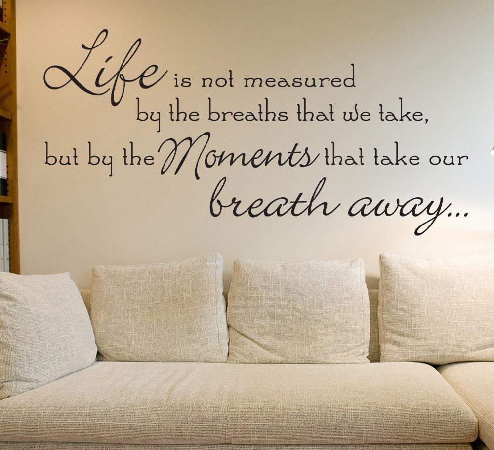 Life Is Not Measured By The Breaths Wall Sticker image 1