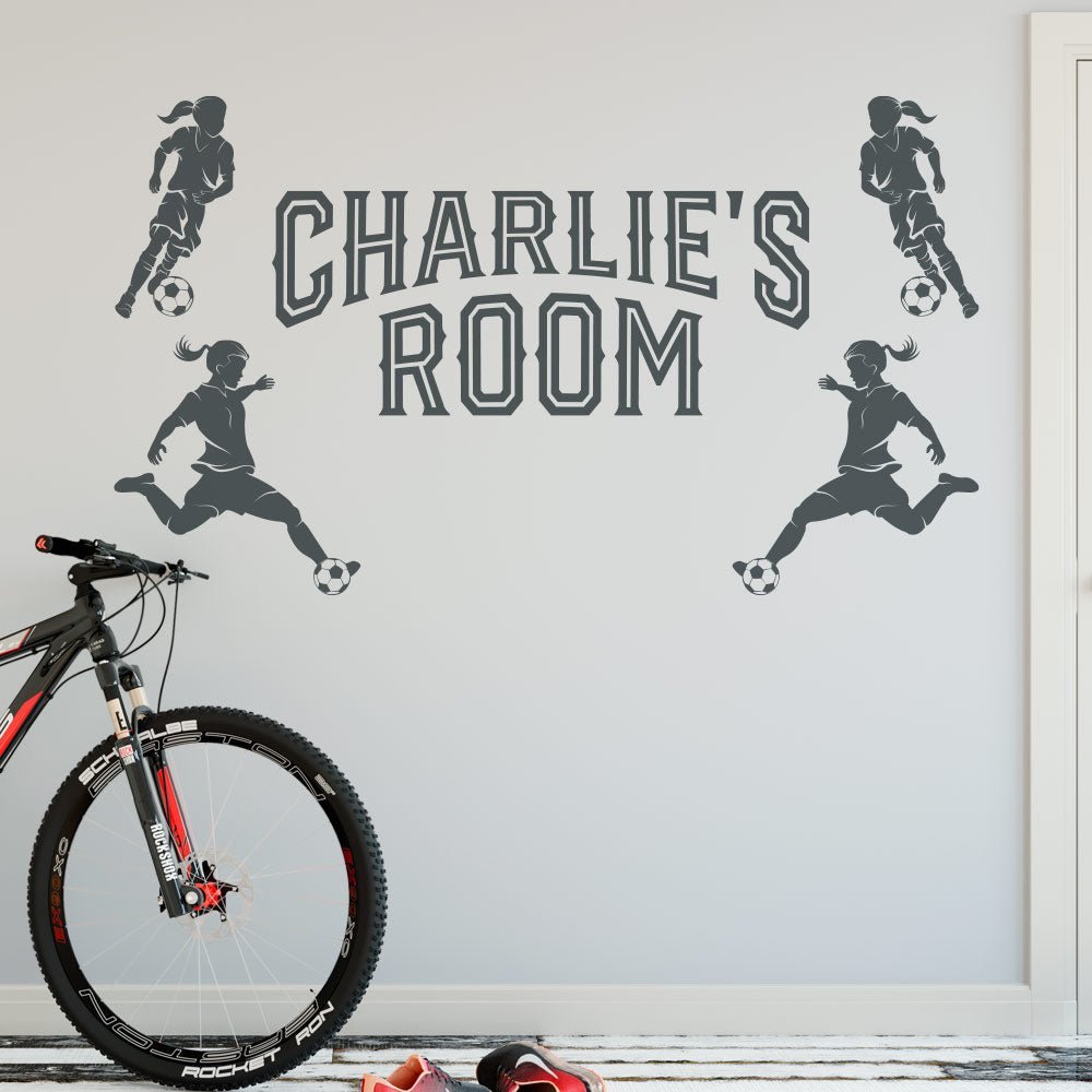 Personalised Girls Football Wall Sticker image 0