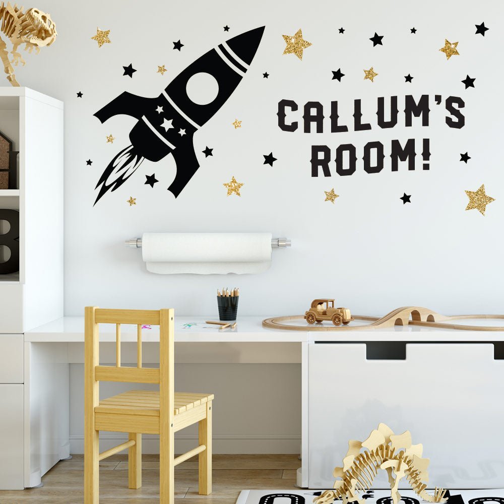 Space Ship Rocket Wall Sticker Personalised image 0