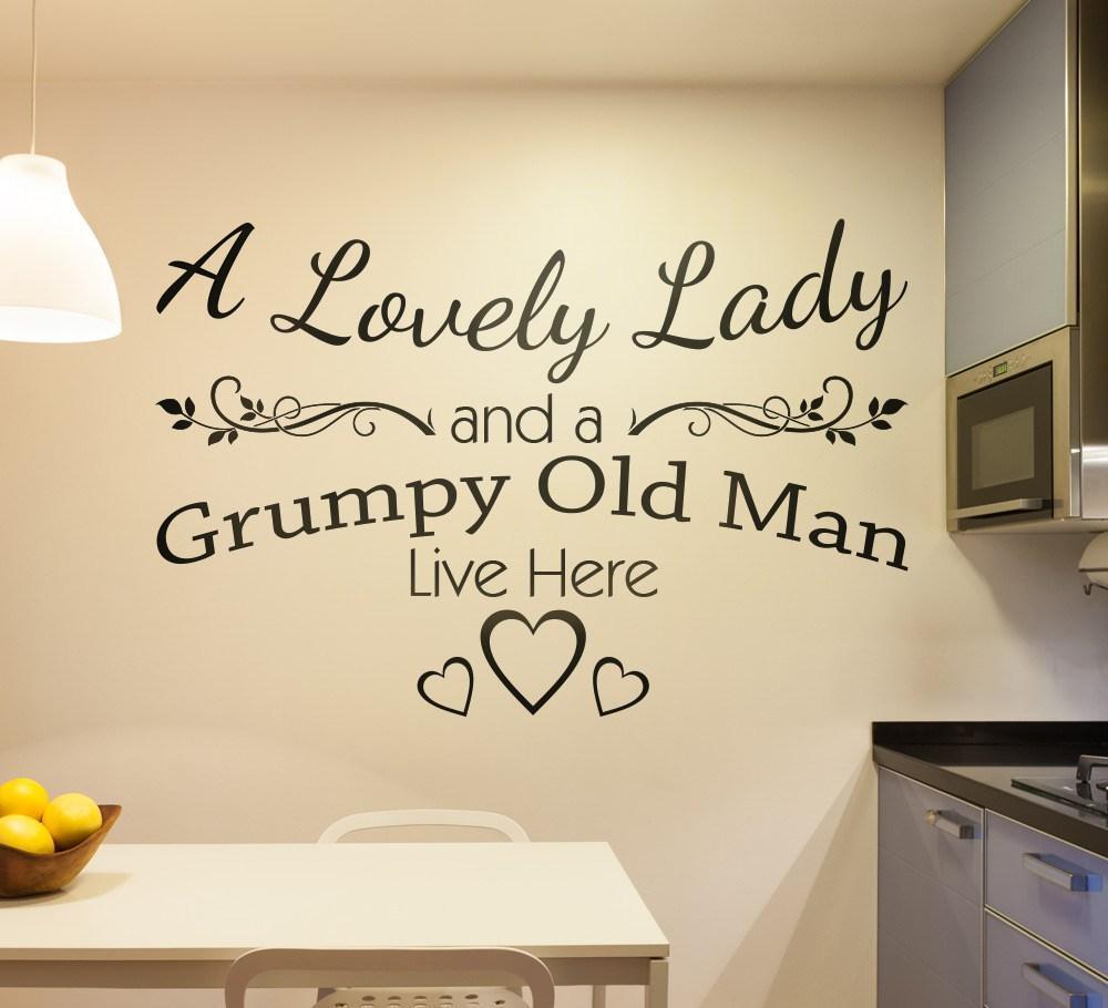 A Lovely Lady and Grumpy Old Man Live Here Wall Sticker image 2