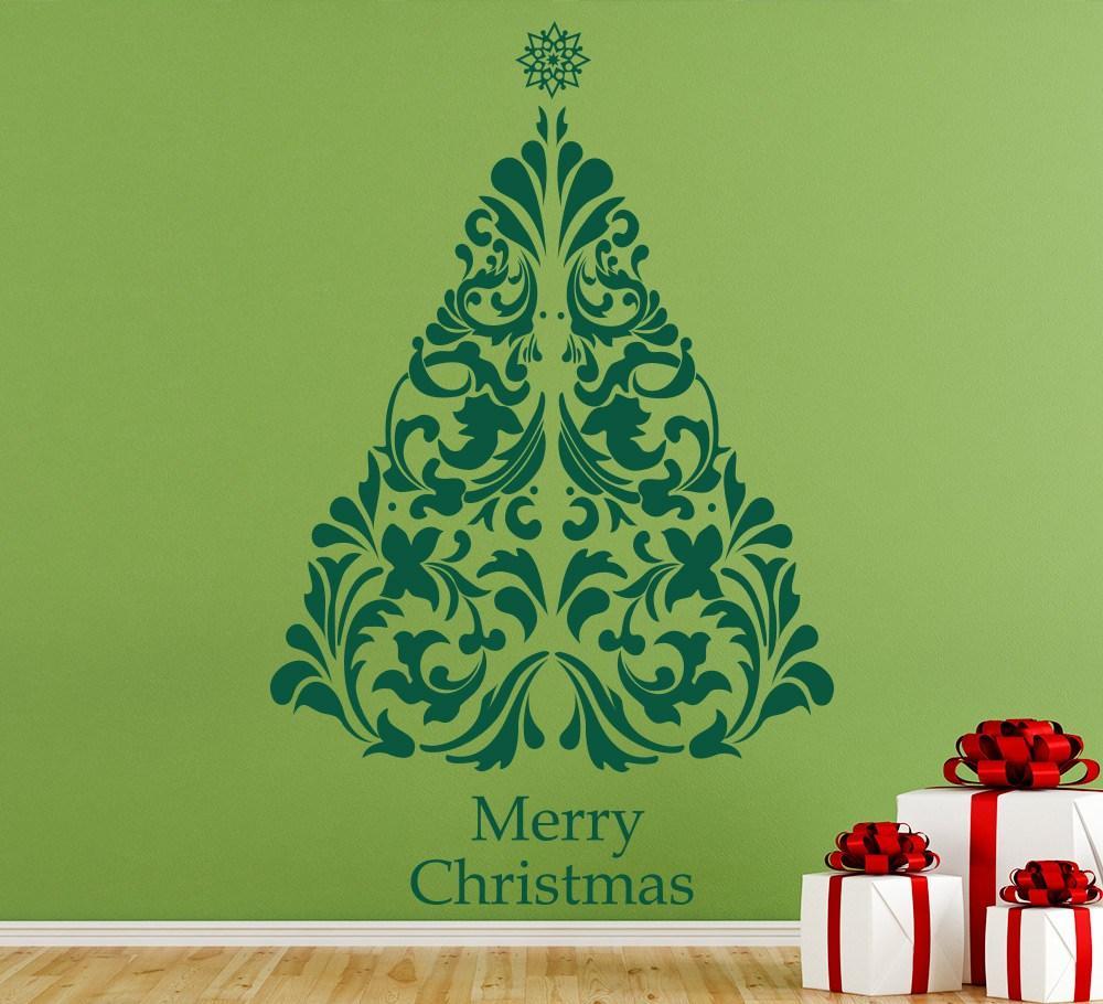 Decorative Christmas Tree Wall Art Sticker Personalised image 0