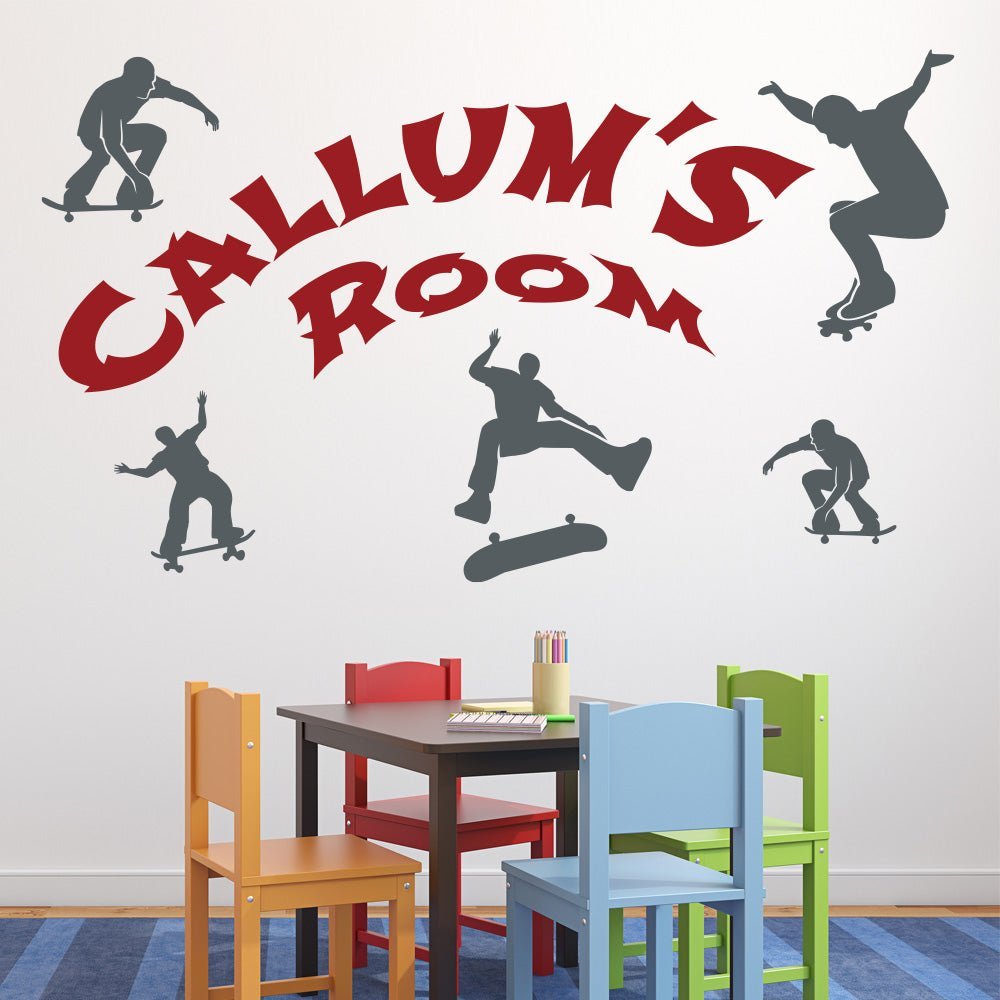 Personalised Skateboard Wall Sticker image 2