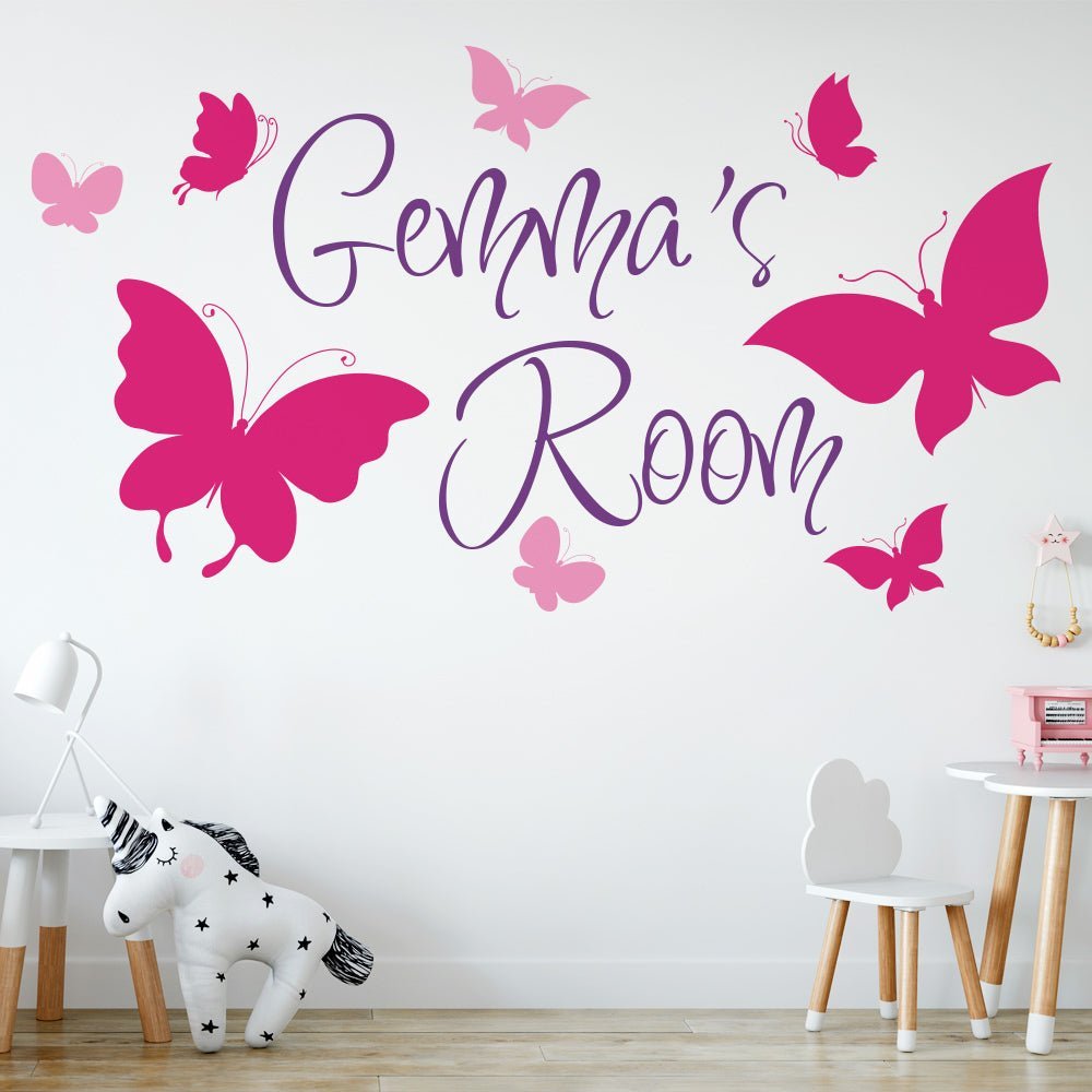 Personalised Wall Sticker with Cute Butterflies image 0
