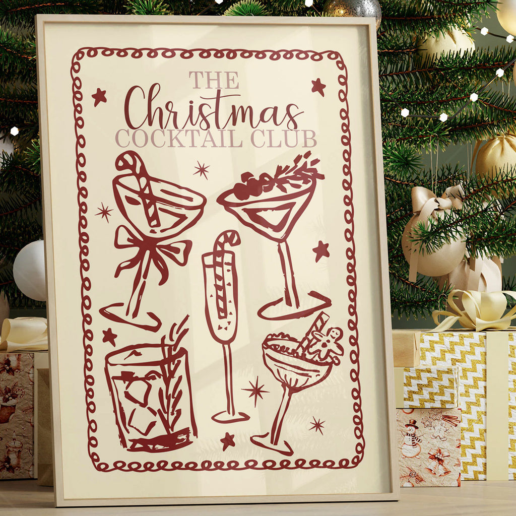 Christmas Cocktail Club - Kitchen Wall Art Print