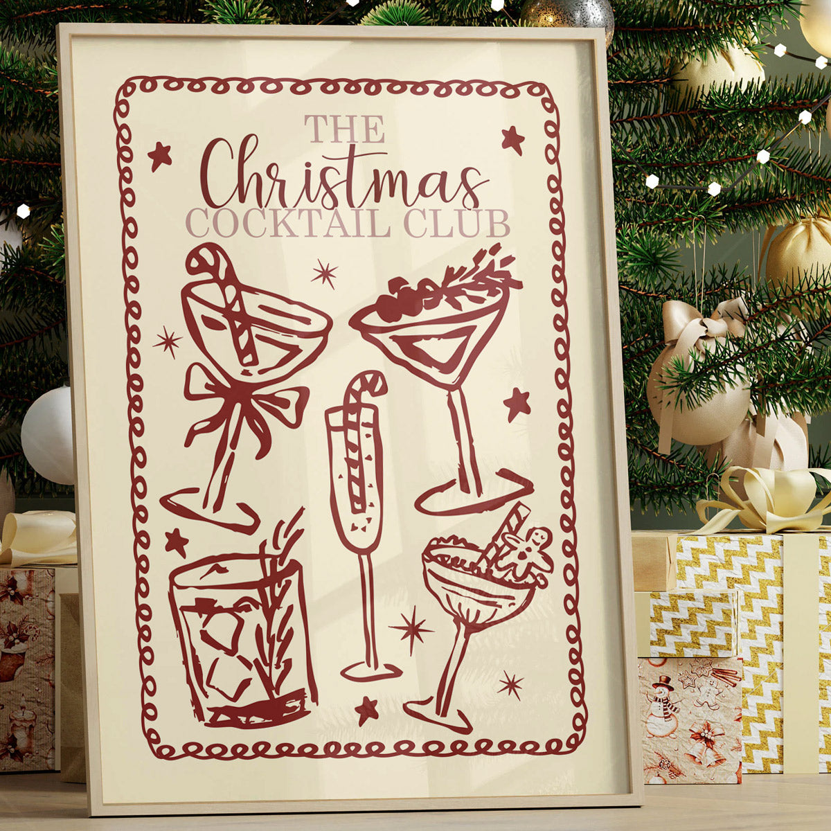 Christmas Cocktail Club - Kitchen Wall Art Print