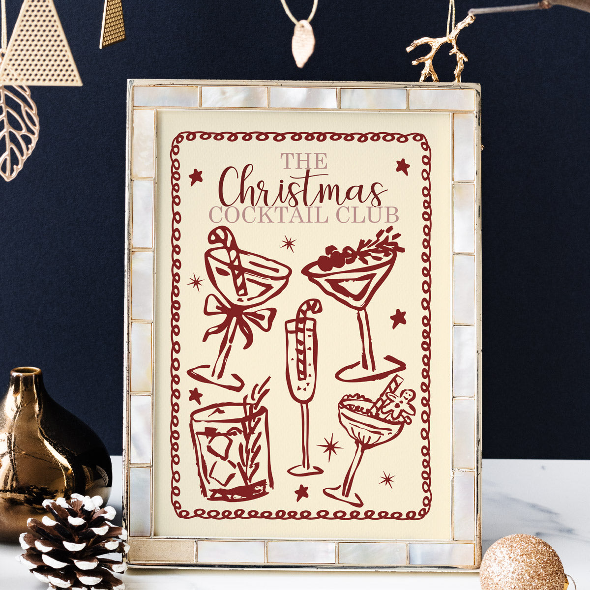 Christmas Cocktail Club - Kitchen Wall Art Print