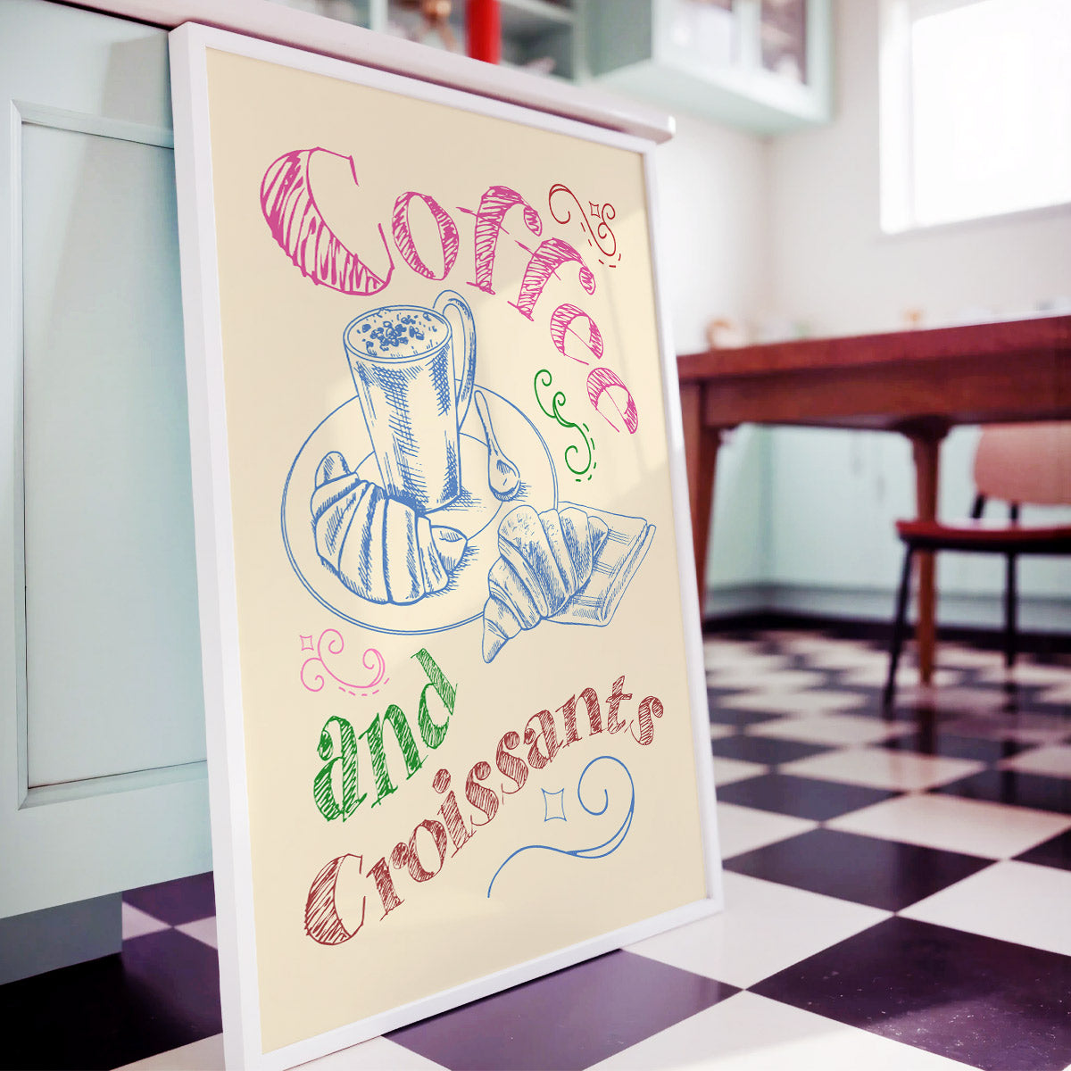 Coffee & Croissants - Kitchen Wall Art Print