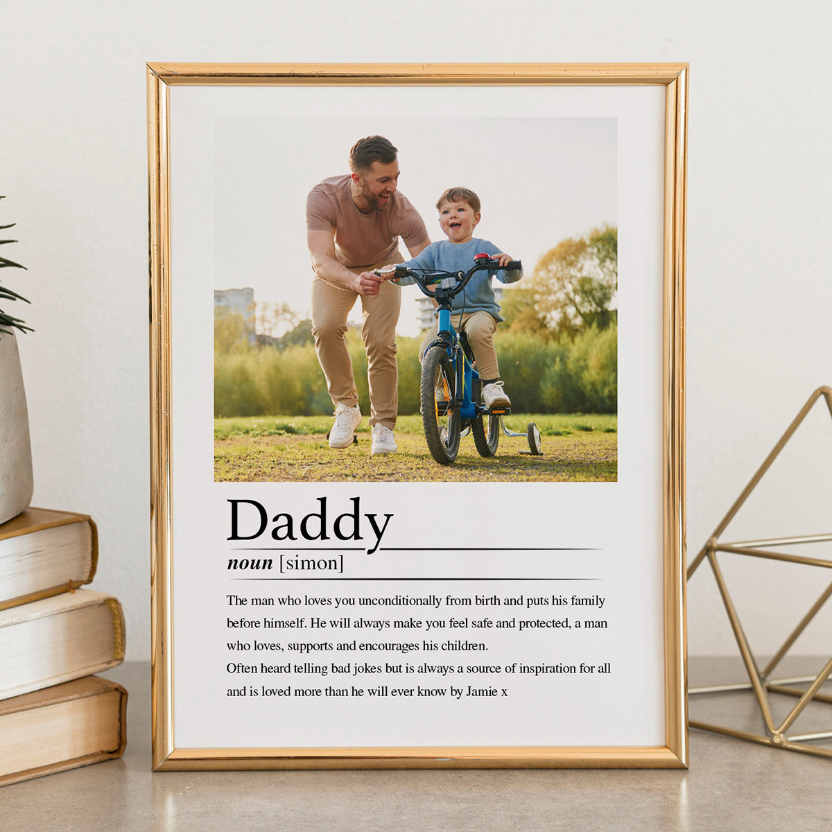 Personalised Dad Definition Print – Photo Gift for Fathers Day, Birthday Gift