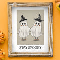 Ghost Twins - Halloween Wall Print - Whimsical Ghosts Art Print