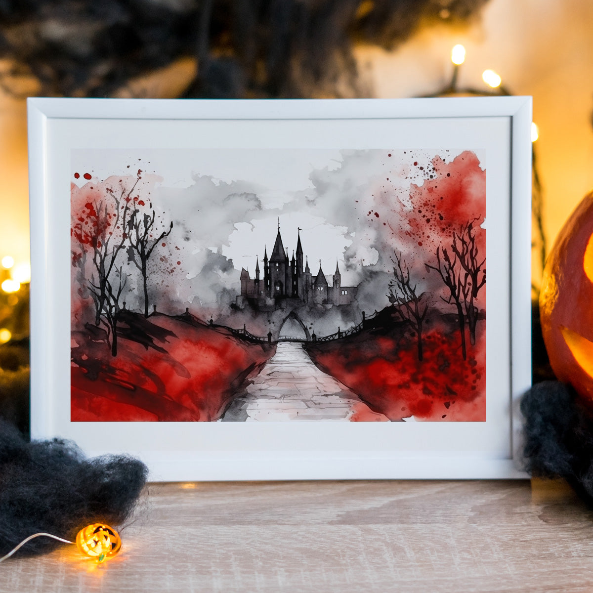 Spooky Dracula Castle - Halloween Wall Print