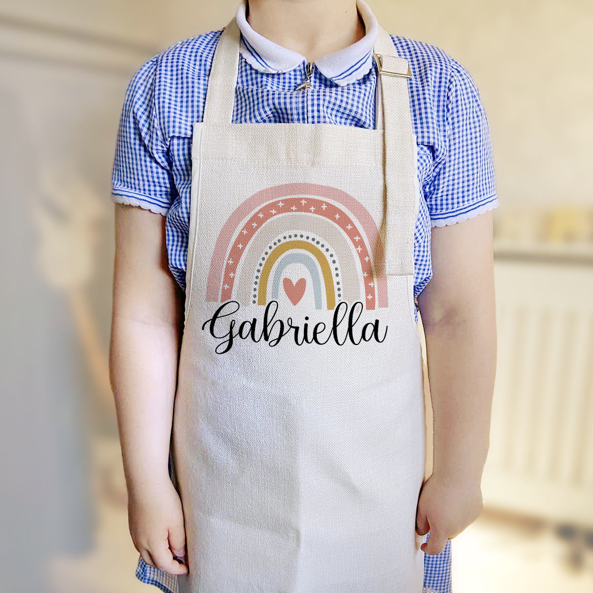 Personalised Rainbow Apron, Kids Apron, Mums Apron, Matching Aprons