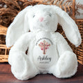 Personalised Christening Bunny - Floral Cross