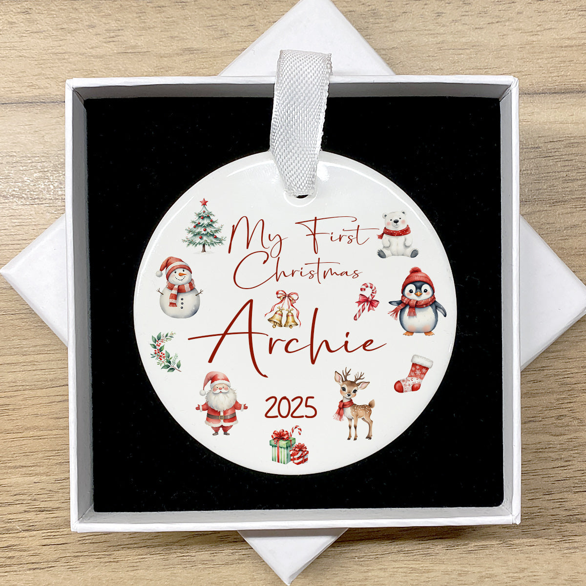 Personalised Baby's First Christmas Bauble - Ornament - Baby 1st Xmas Tree Keepsake