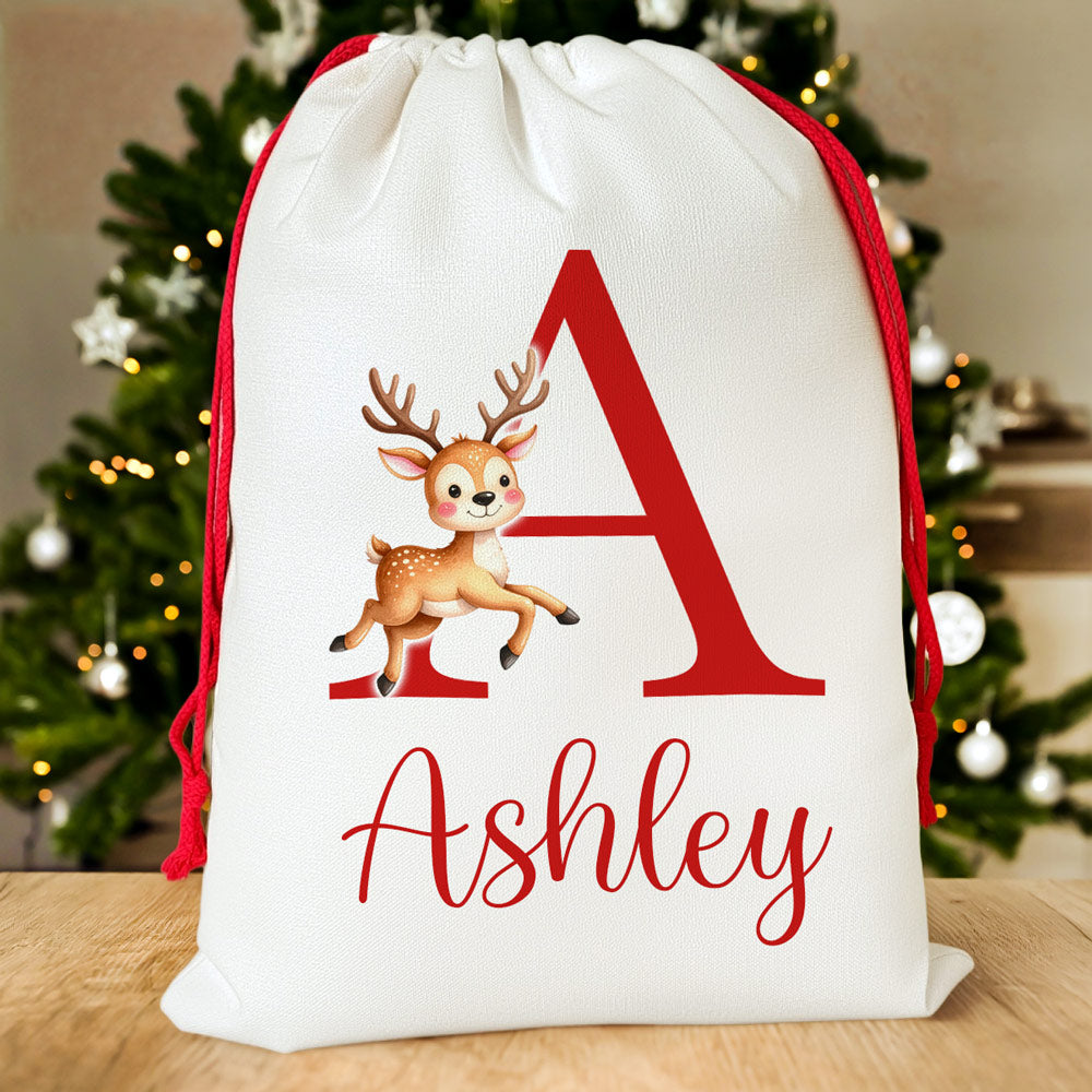 Personalised Santa Sack - Christmas Toy Sack - Any Name and Initial