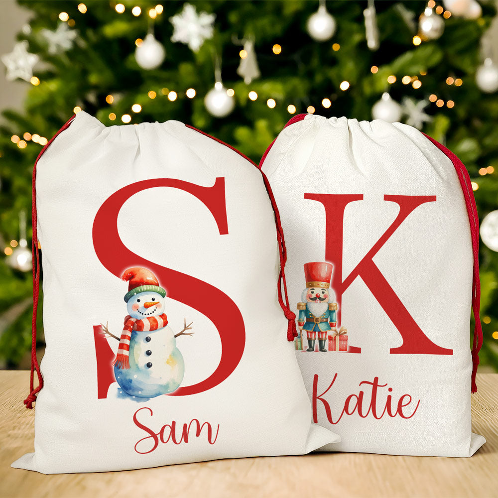 Personalised Santa Sack - Christmas Toy Sack - Any Name and Initial