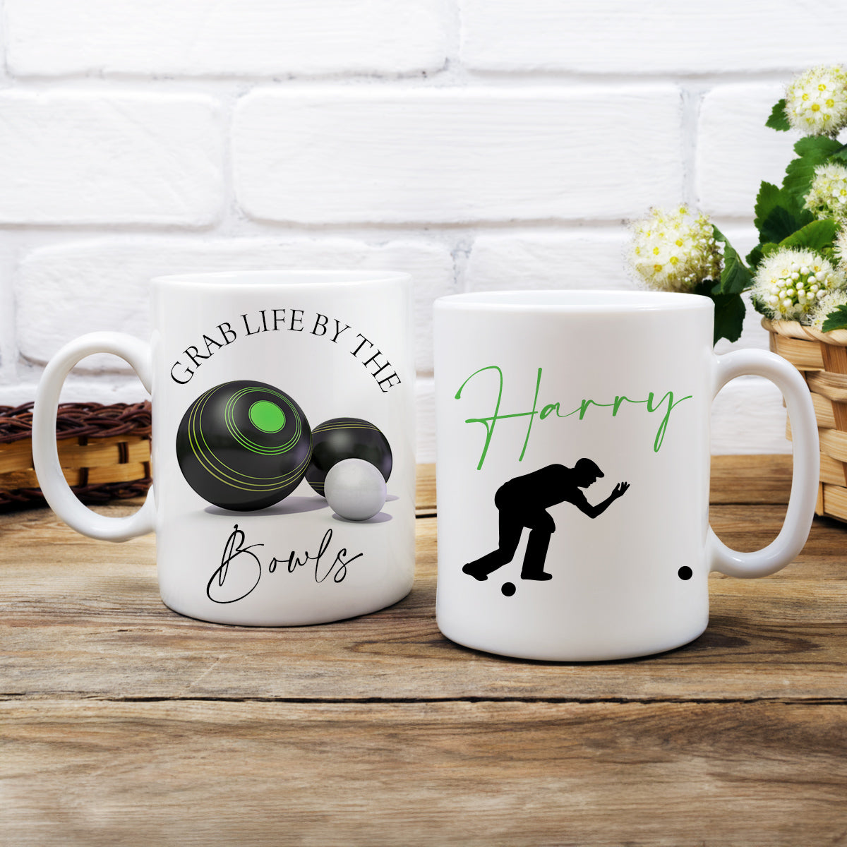 Personalised Bowling Mug - Crown Green, Lawn Bowls Bowler Gifts