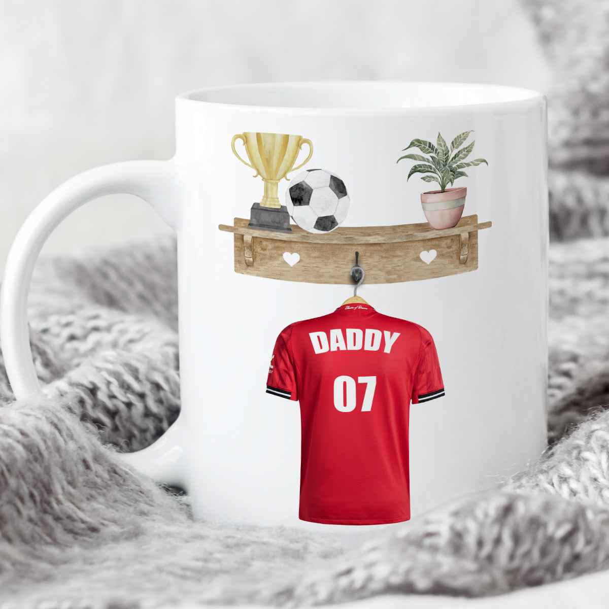 Personalised Football Mug - Club Team, Number One Fans, Dads Mug