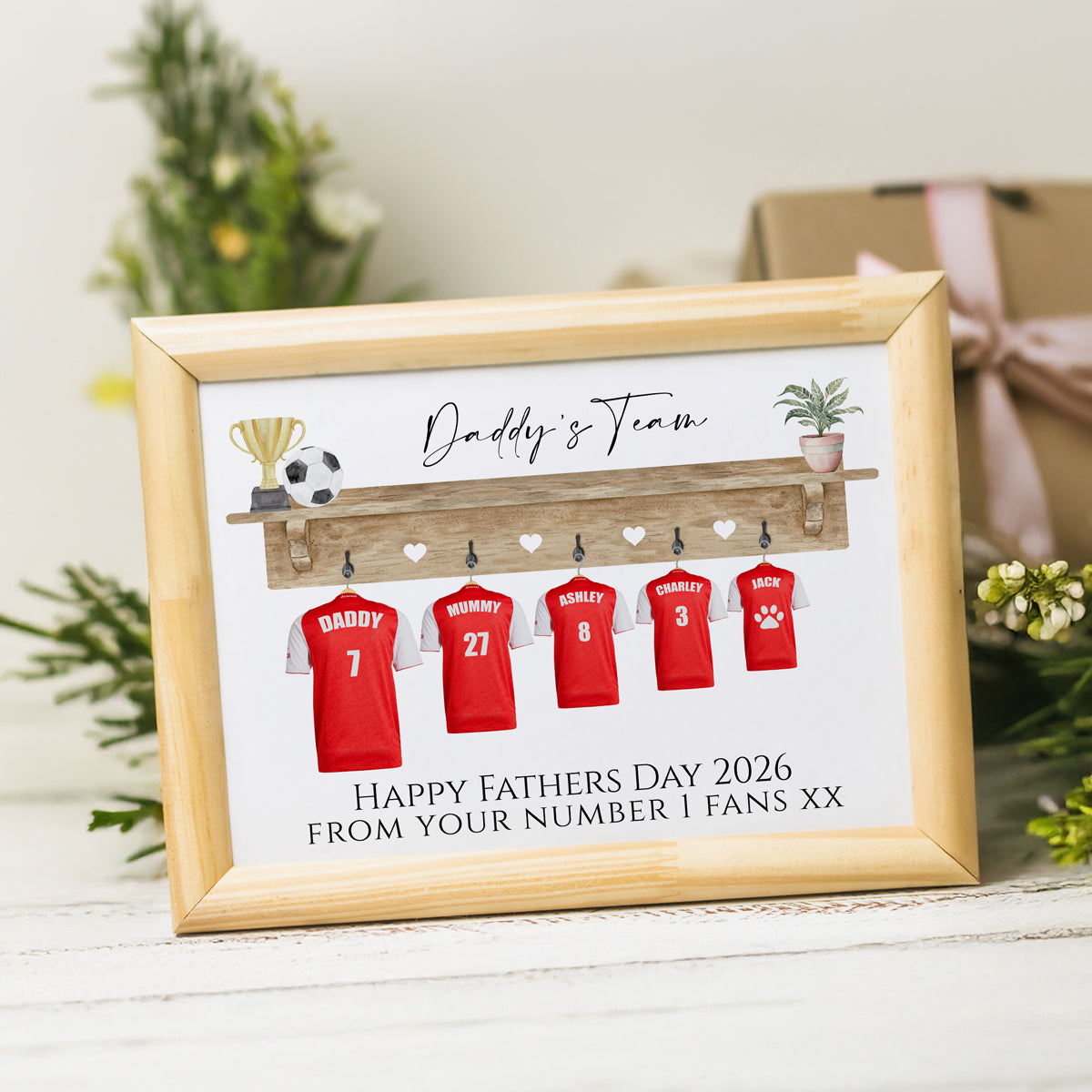 Personalised Football Family Print - Dads Team, Fathers Day Print, Dream Team, Grandad Gift