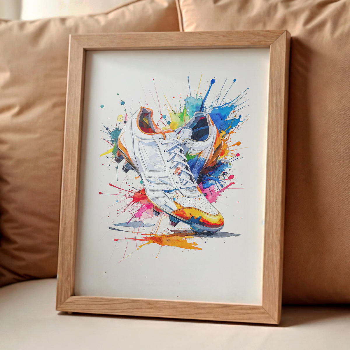 Personalised Football Prints - Paint Style Soccer Wall Art - Girls Bedroom Decor