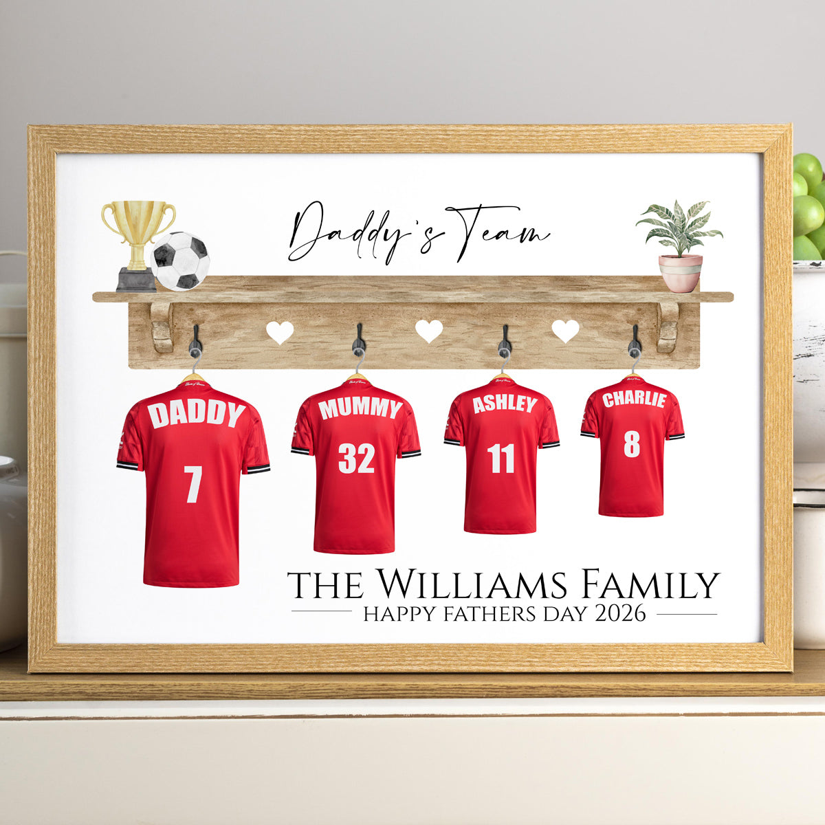 Personalised Football Family Print - Dads Team, Fathers Day Print, Dream Team, Grandad Gift