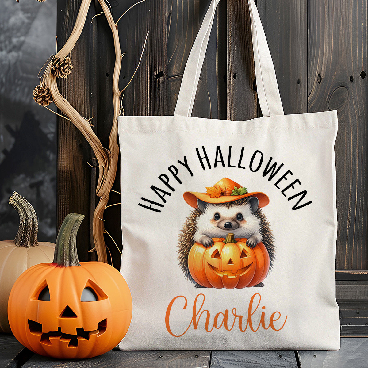Personalised Halloween Gift Bag - Cute Hedgehog