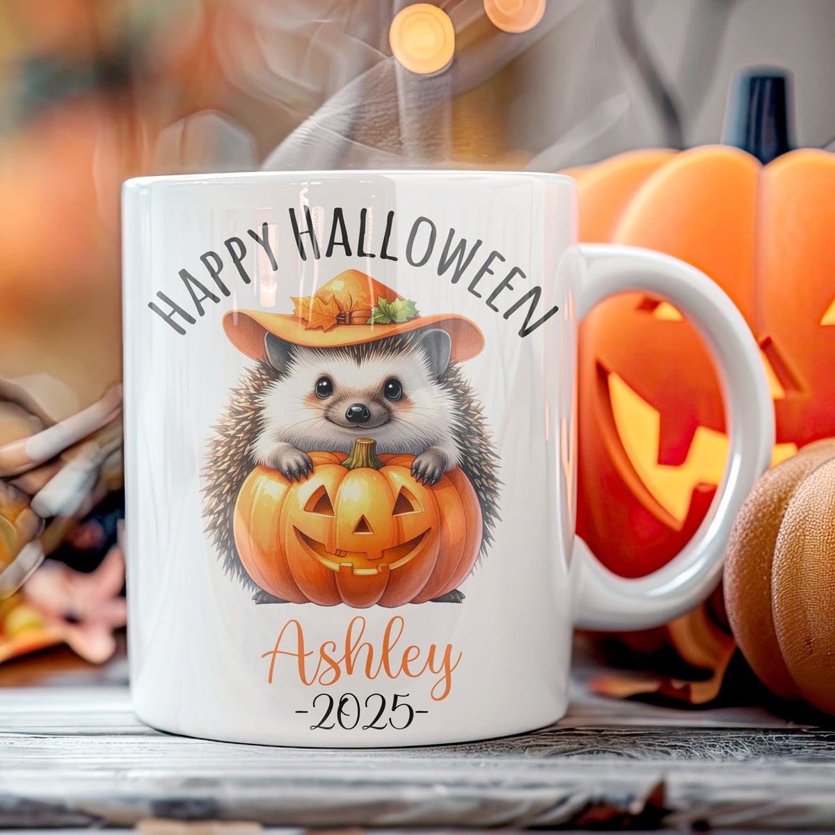 Personalised Halloween Mug - Cute Hedgehog