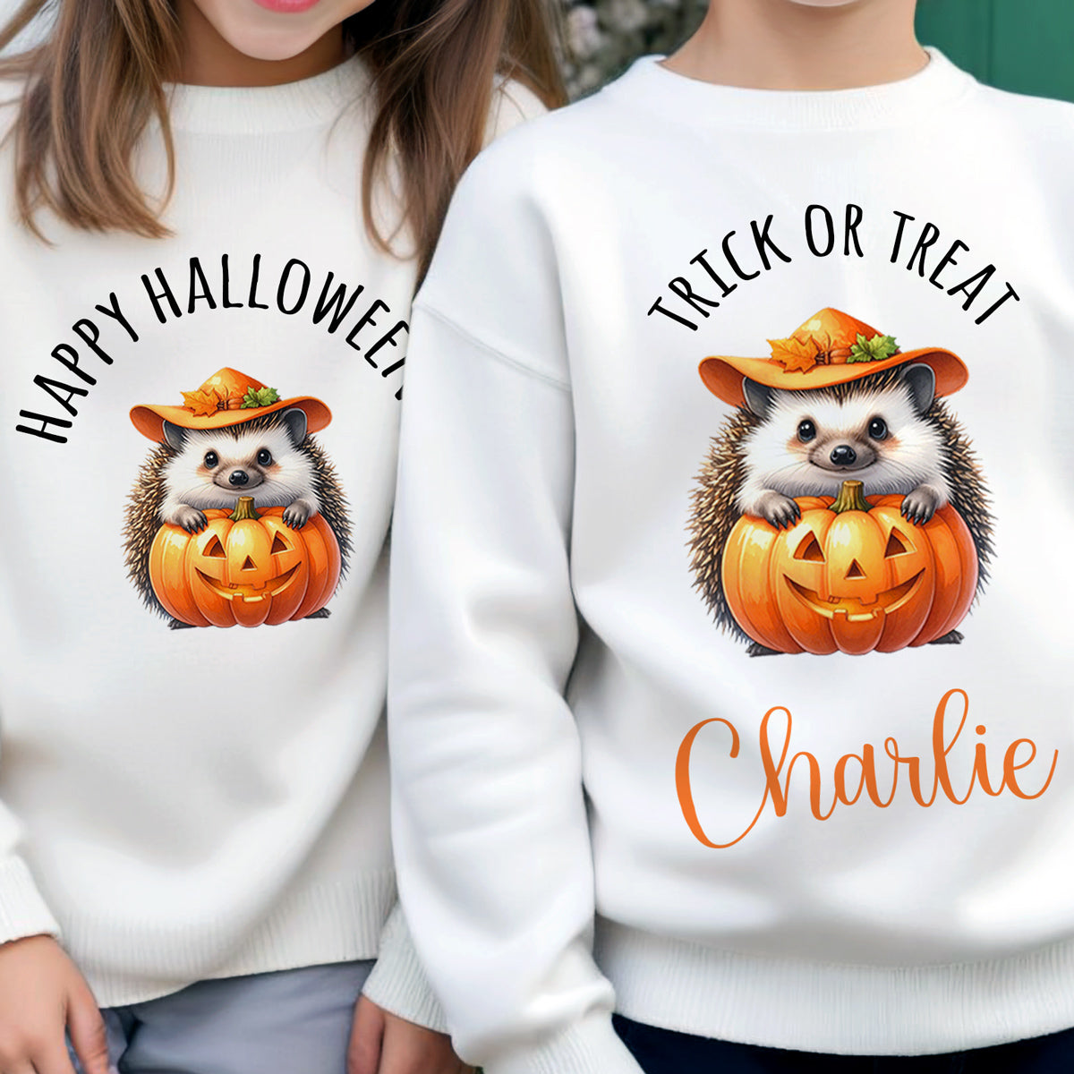 Personalised Pumpkin Halloween Sweatshirt - Pumpkin Jumper, kids Halloween Outfit