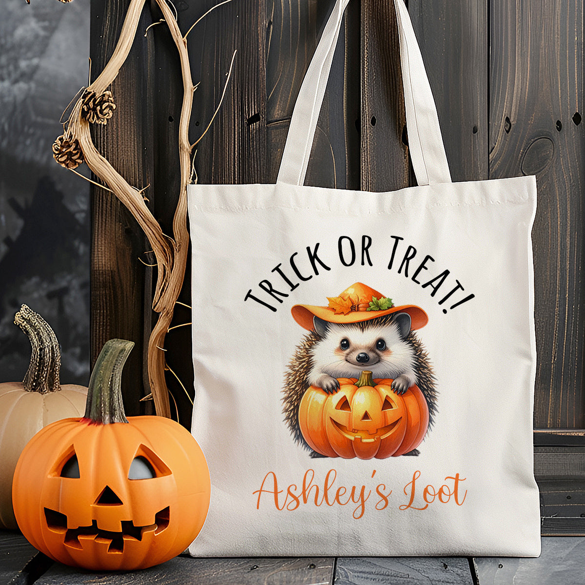Personalised Halloween Gift Bag - Cute Hedgehog