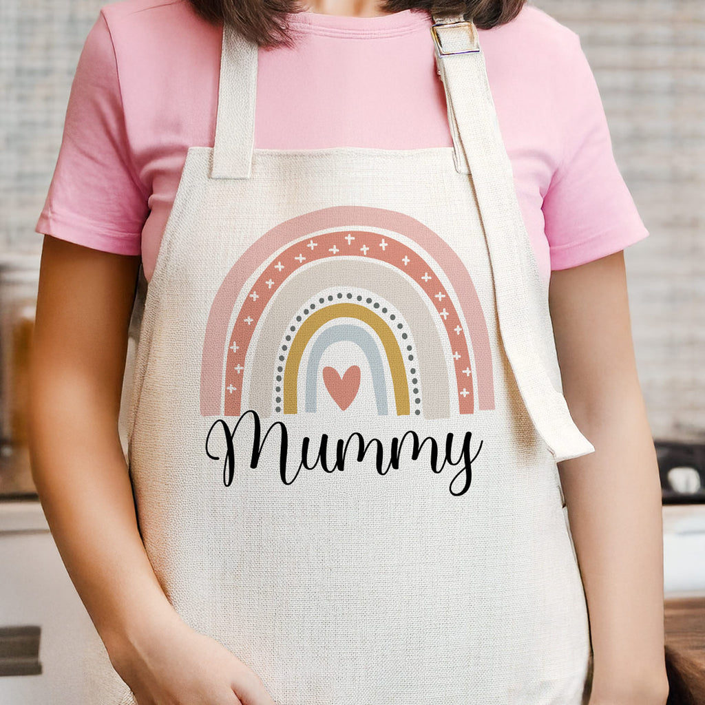 Personalised Rainbow Apron, Kids Apron, Mums Apron, Matching Aprons