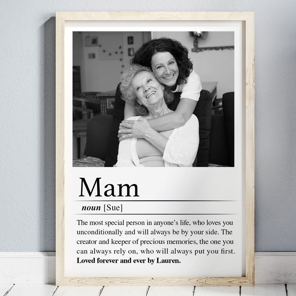Personalised Mum Definition Print – Photo Gift for Mothers Day, Birthday Gift