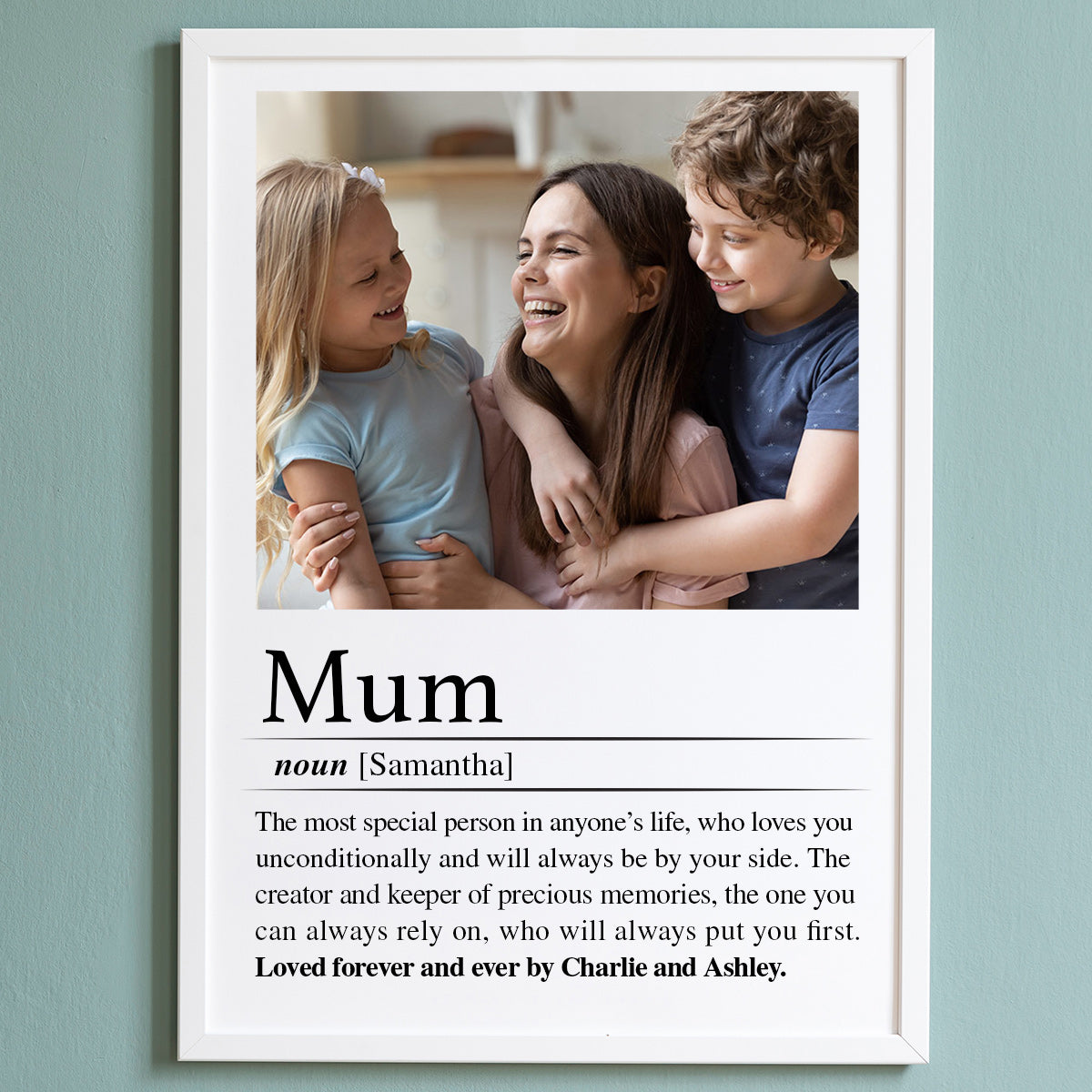 Personalised Mum Definition Print – Photo Gift for Mothers Day, Birthday Gift