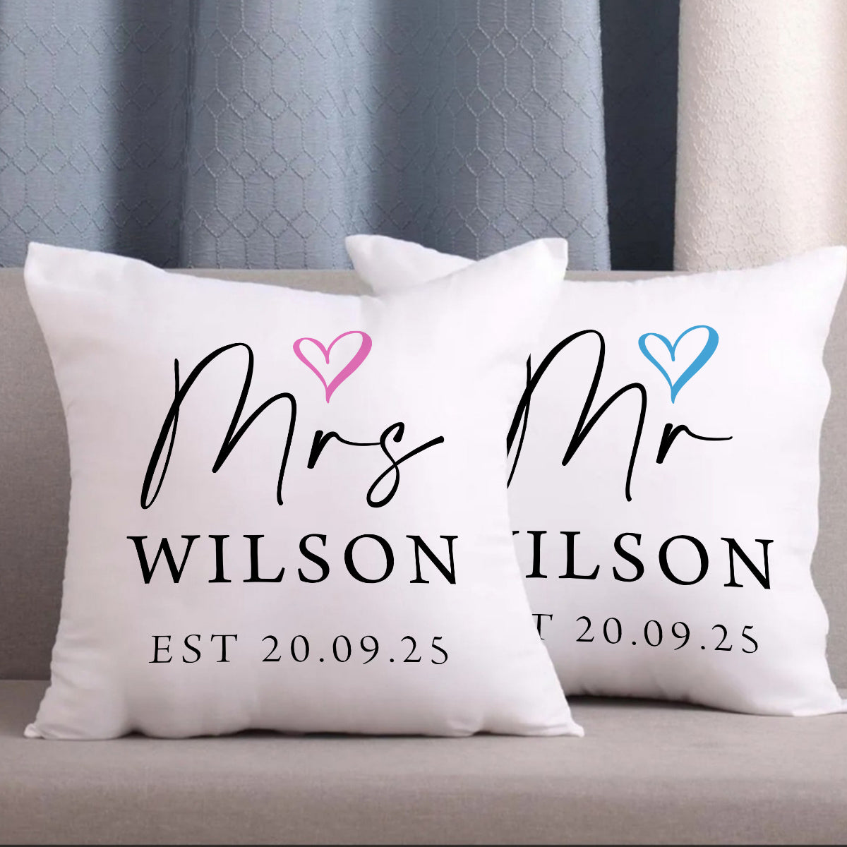 Personalised Wedding Cushions - Mr & Mrs Cushions