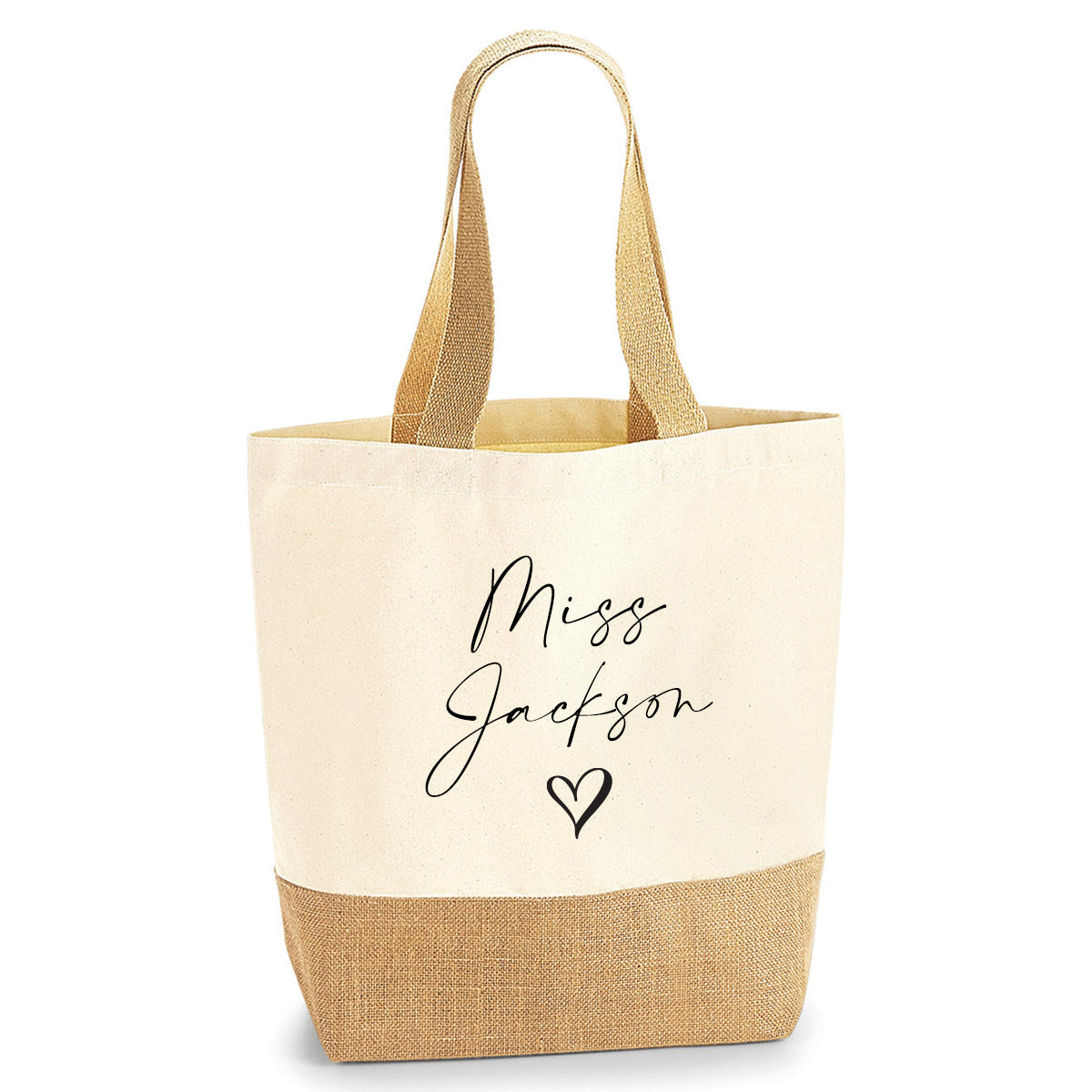 Personalised Teacher Bag - Teacher Gifts - Jute Lunch Bag - Thank You Teacher Gift - Teachers Bag