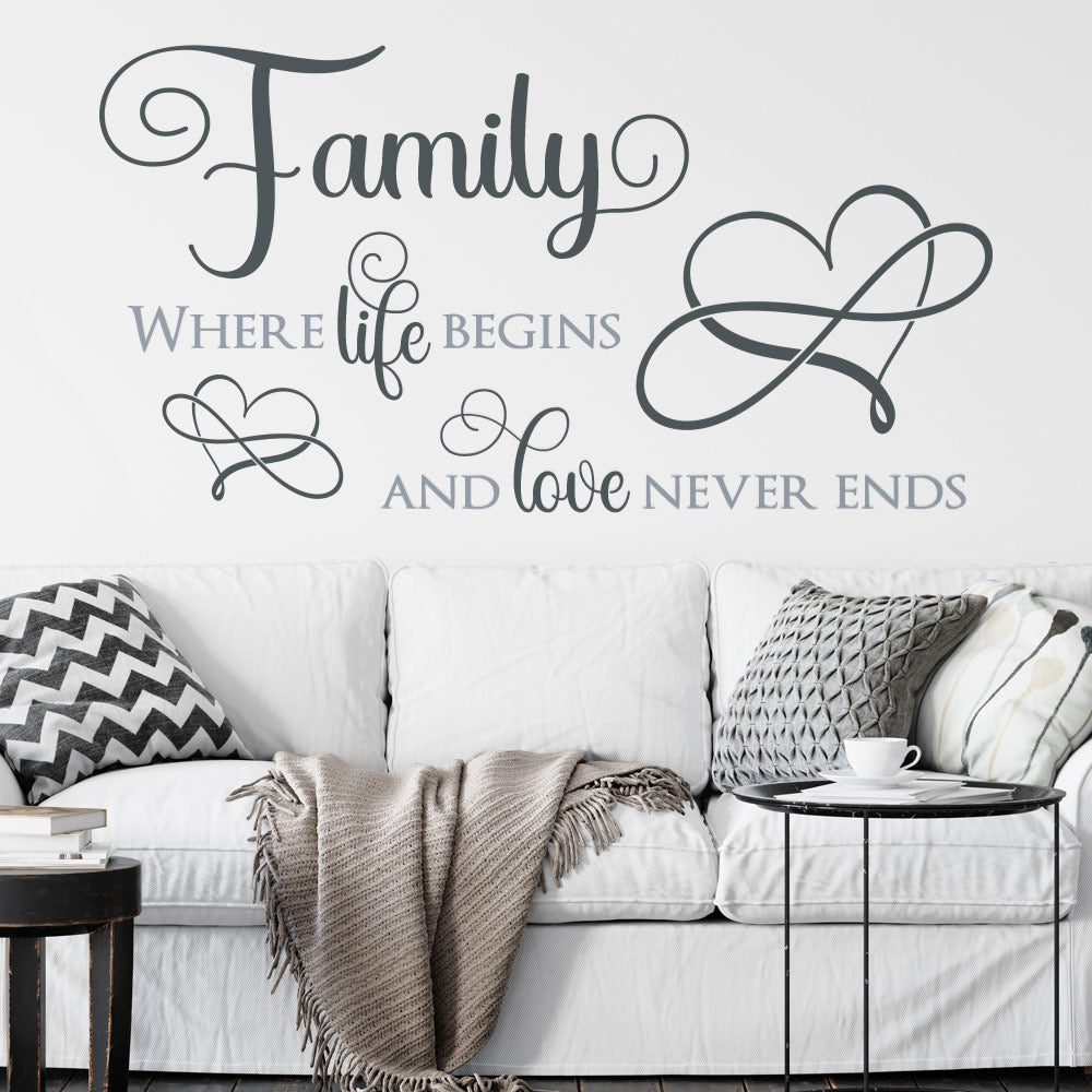 Family Where Life Begins and Love Never Ends Wall Sticker image 1