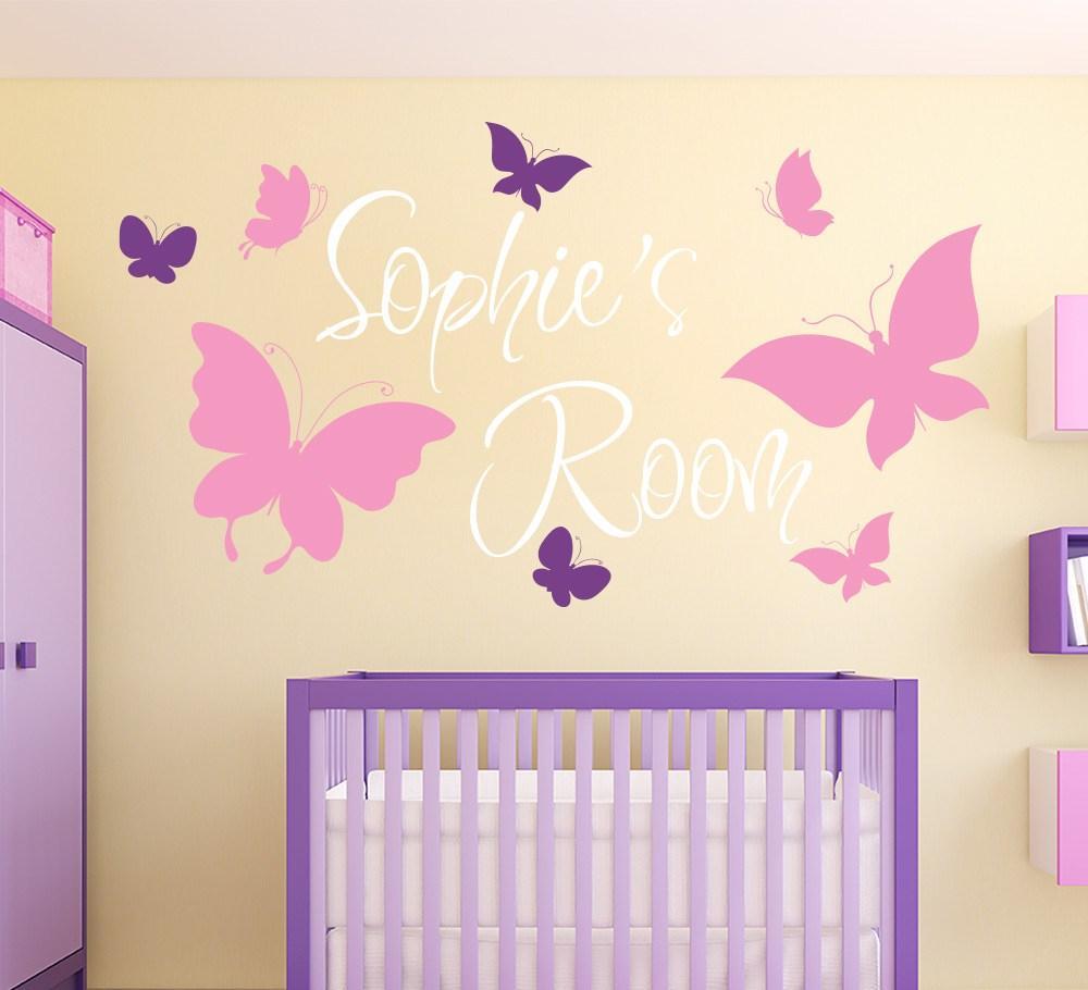 Personalised Wall Sticker with Cute Butterflies image 2