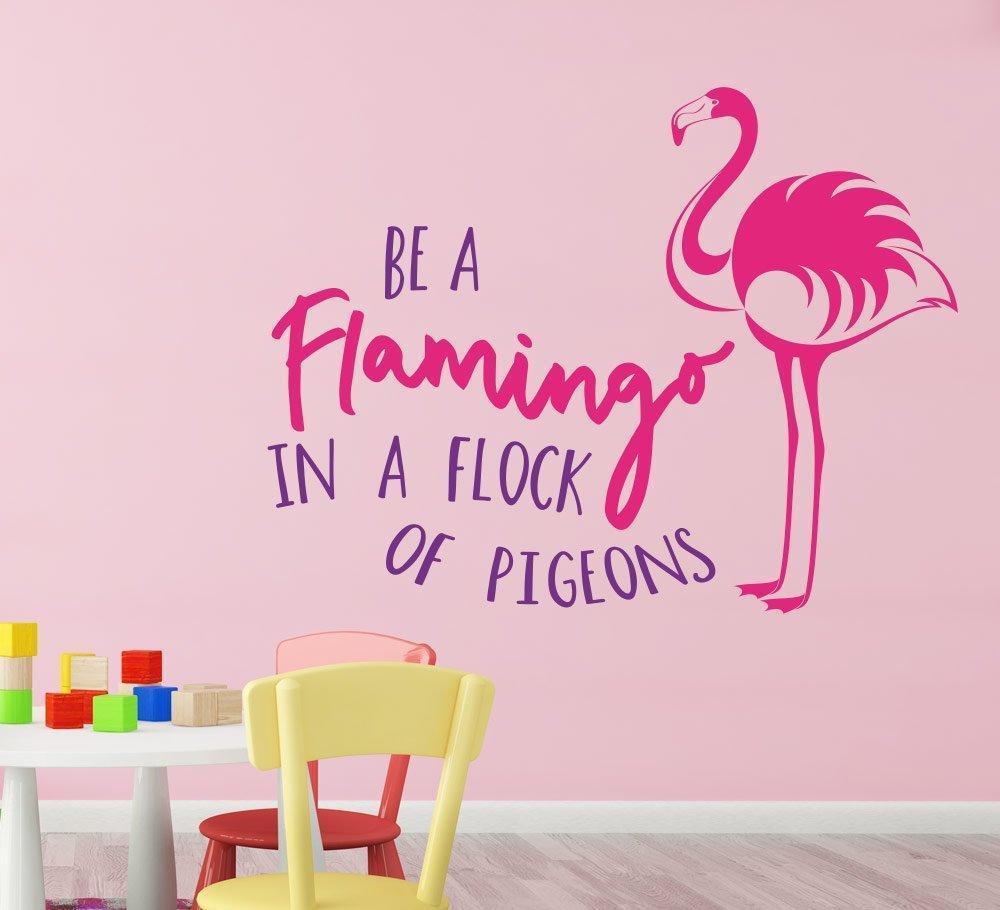 Be a Flamingo in a flock of Pigeons Wall Sticker image 1