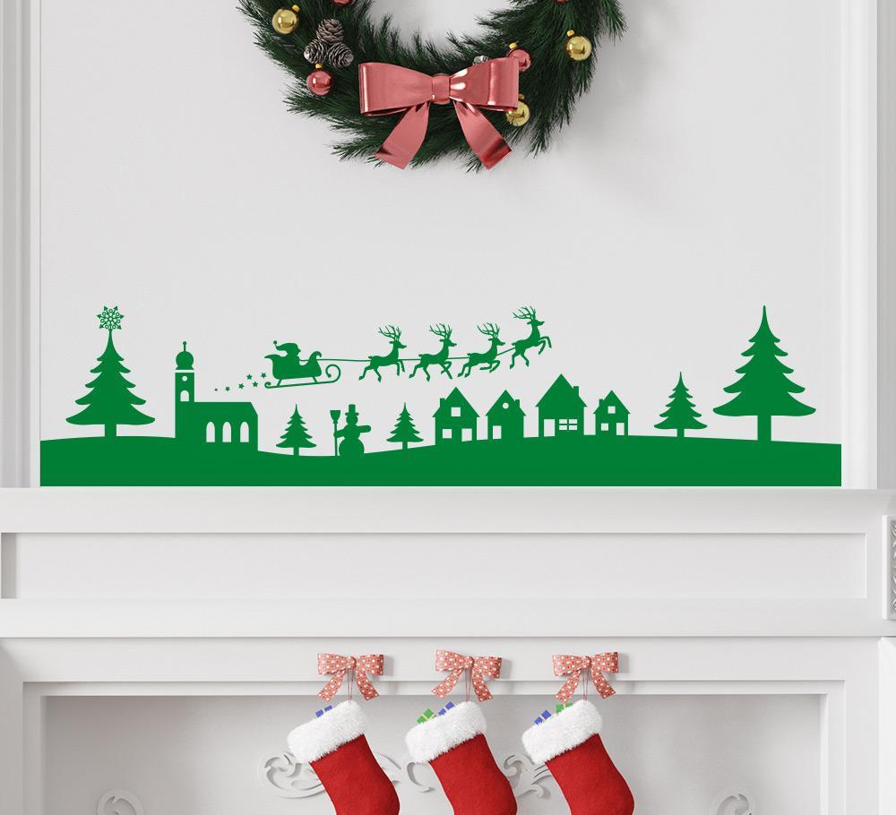 Christmas Village Scene Wall Art Sticker image 1