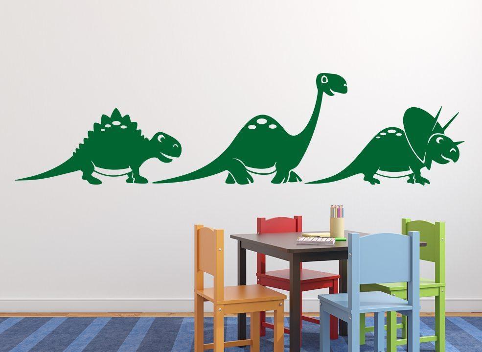 Cute Dinosaur Bundle Wall Art Sticker Personalised image 0