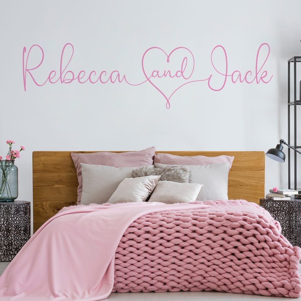 Personalised Couple Names Wall Sticker image 2