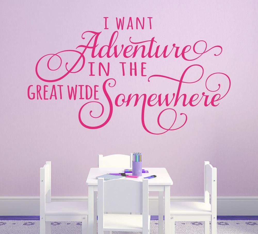 Adventure in Great Wide Somewhere Wall Sticker Quote image 2