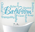 Bathroom Wall Sticker - Relax Refresh and Chillout Word Cloud Decal image 0