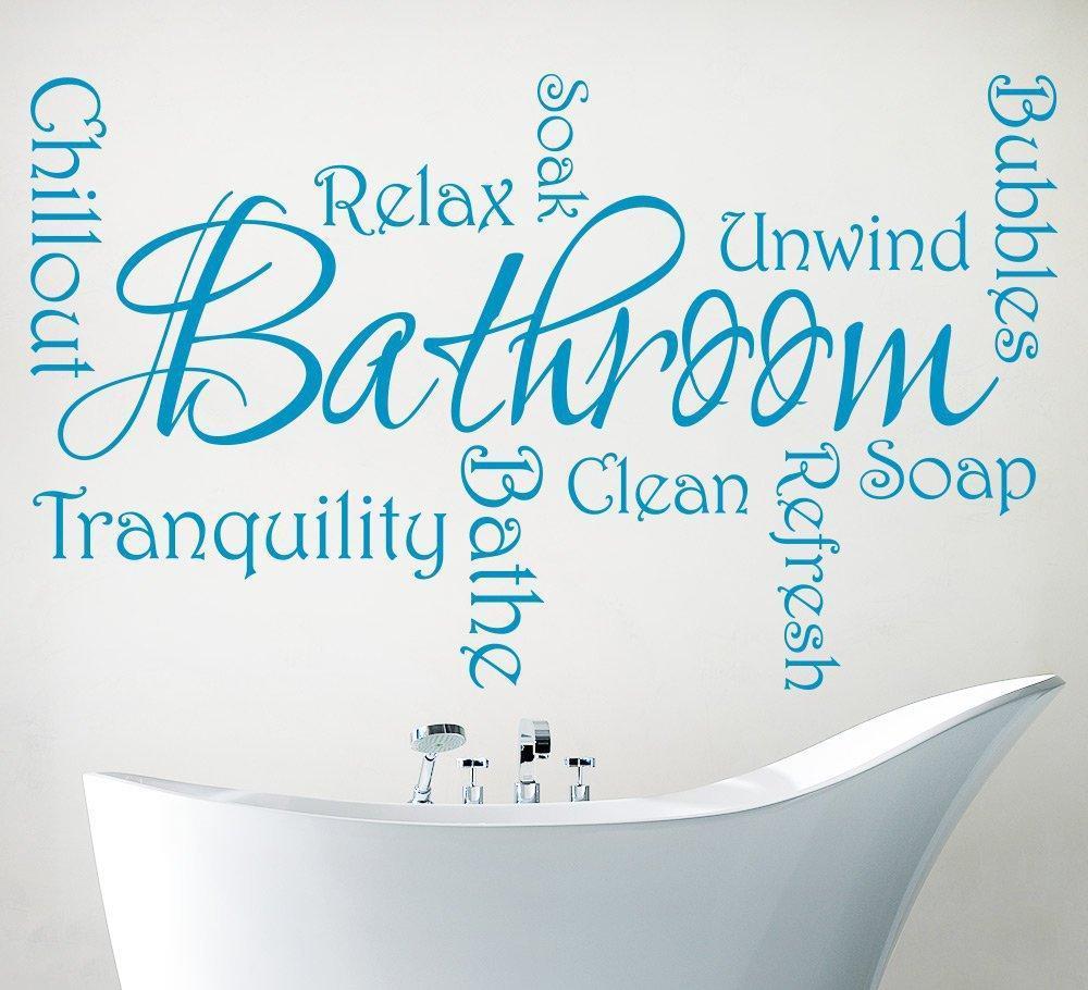 Bathroom Wall Sticker - Relax Refresh and Chillout Word Cloud Decal image 0