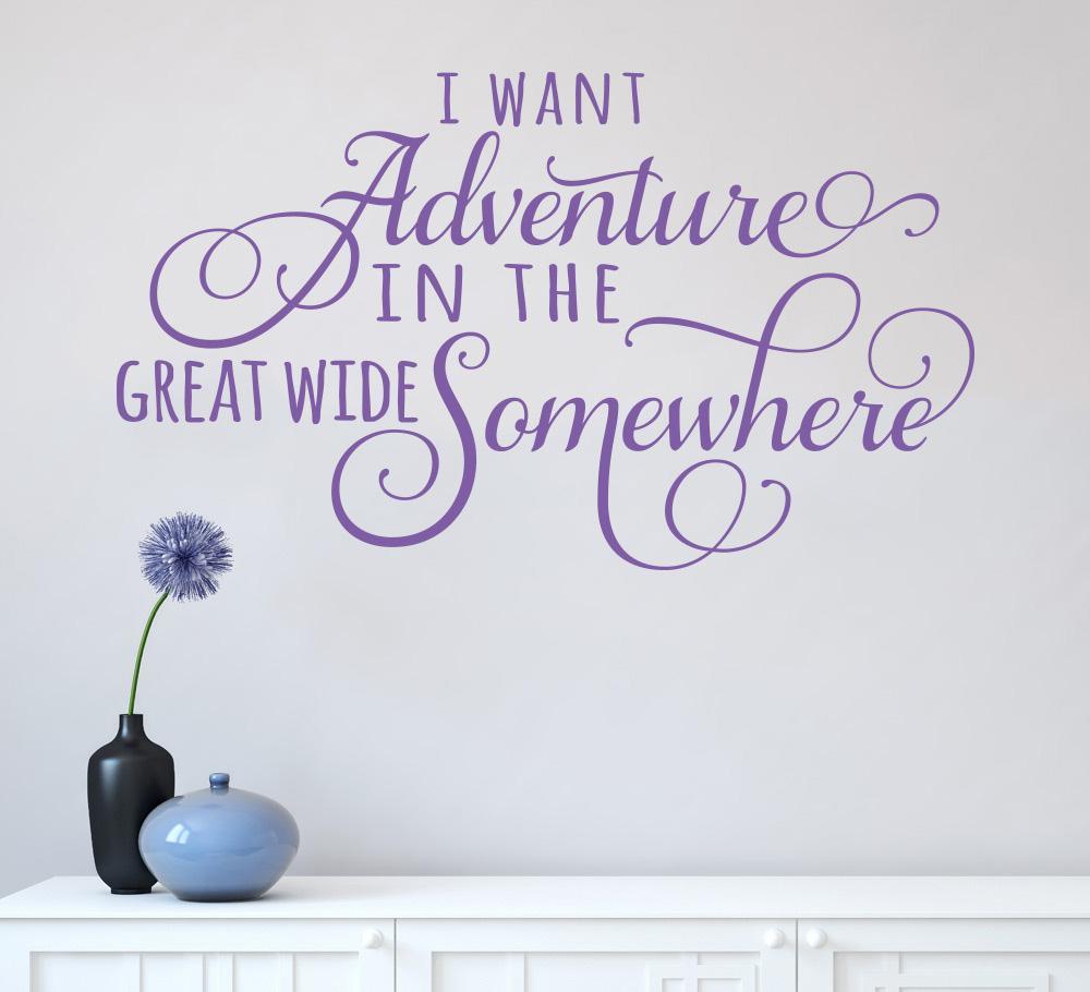 Adventure in Great Wide Somewhere Wall Sticker Quote image 1
