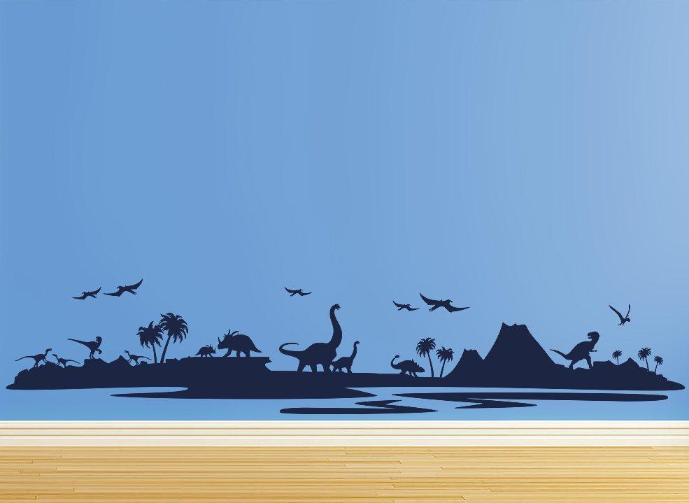 Dinosaur Wall Sticker - Dino Landscape Boys Wall Sticker image 0