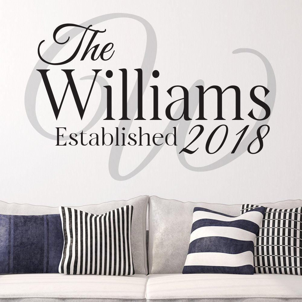 Family Established Monogram Wall Art Sticker image 1