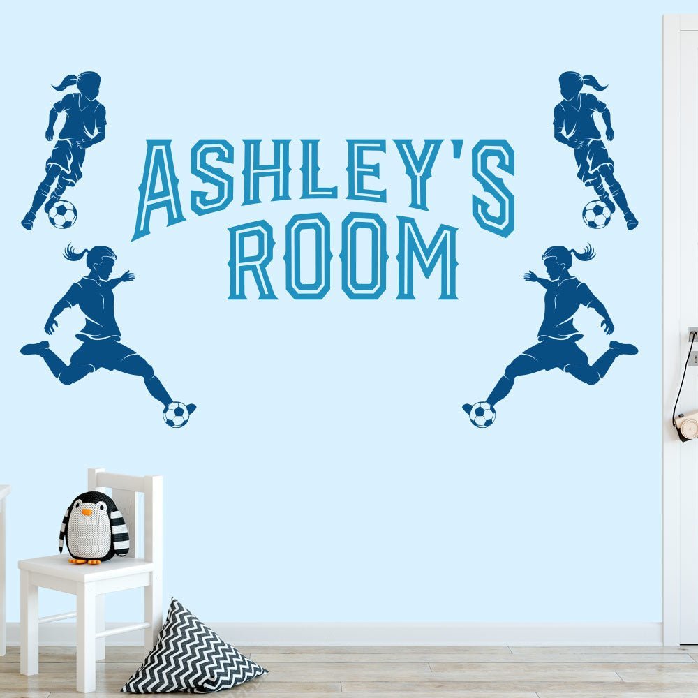 Personalised Girls Football Wall Sticker image 1
