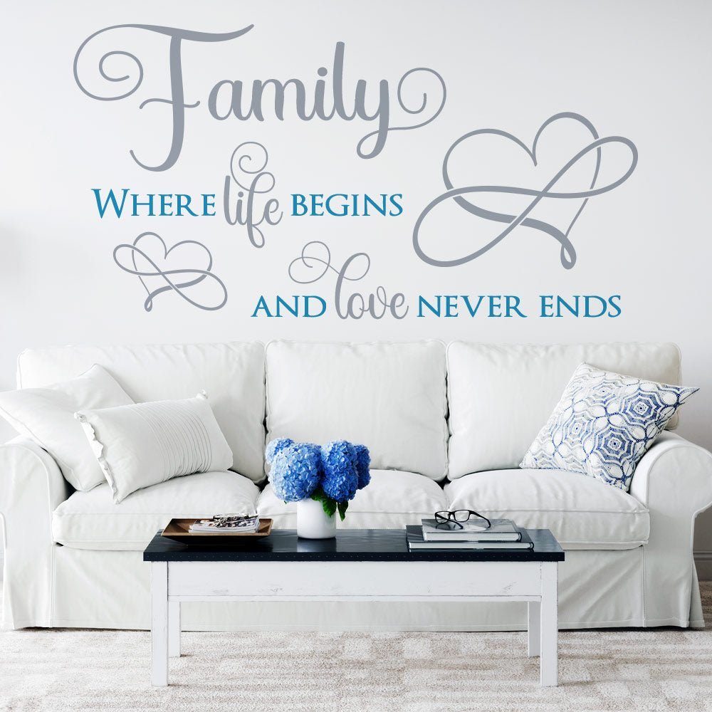 Family Where Life Begins and Love Never Ends Wall Sticker image 0