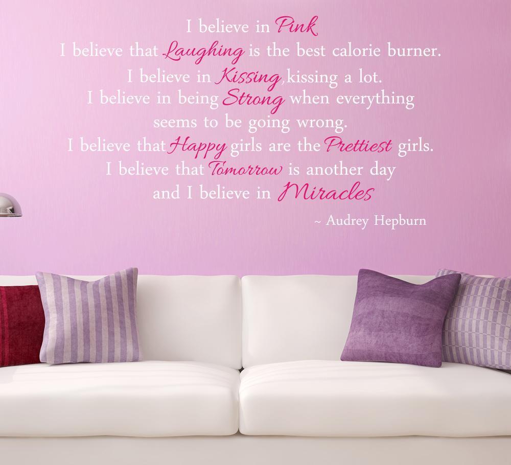 Audrey Hepburn Wall Sticker I Believe Quote image 1