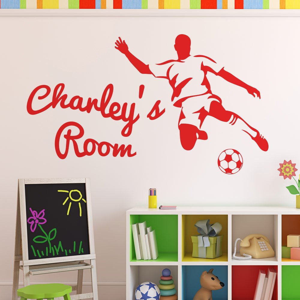Football Striker Personalised Wall Art Sticker image 2
